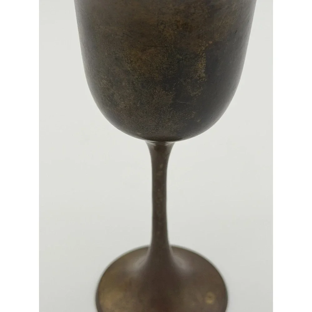 Vintage Brass Goblet Chalice 6